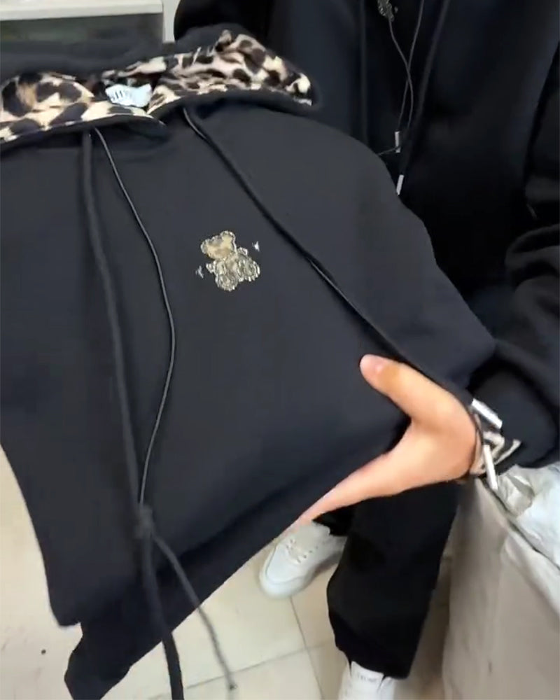 Tweedelig Setje In Luiaardprint Met Capuchon