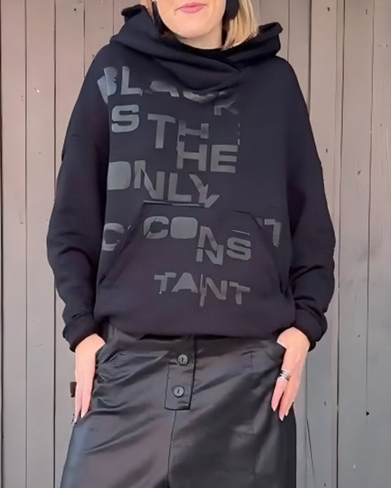 Hoodie Letter Print Los Lange Mouw Pullover