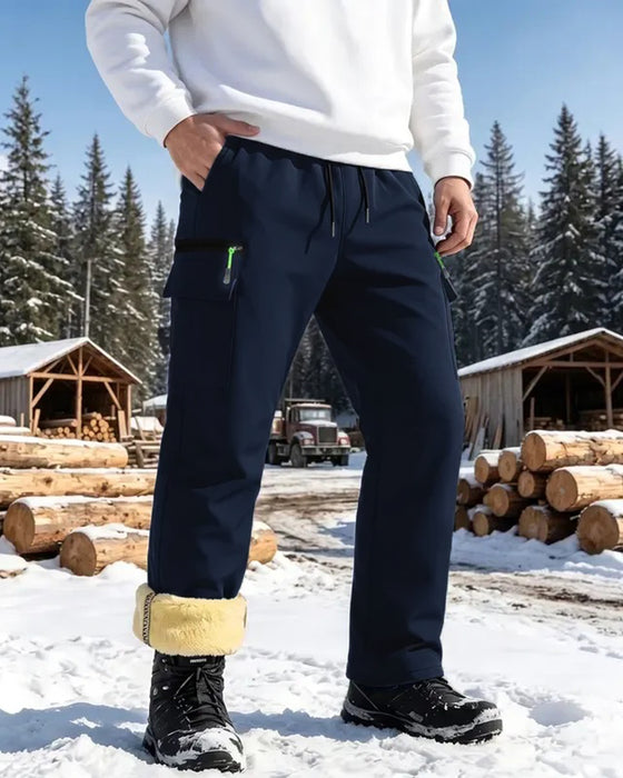 Broek Heren Fleece-Gevoerd Recht Cargo