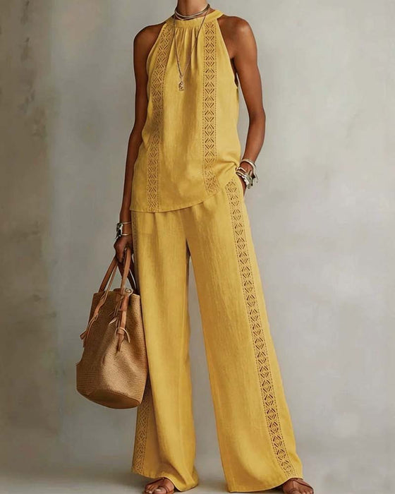 Tweedelig Set Hollow Out Halter