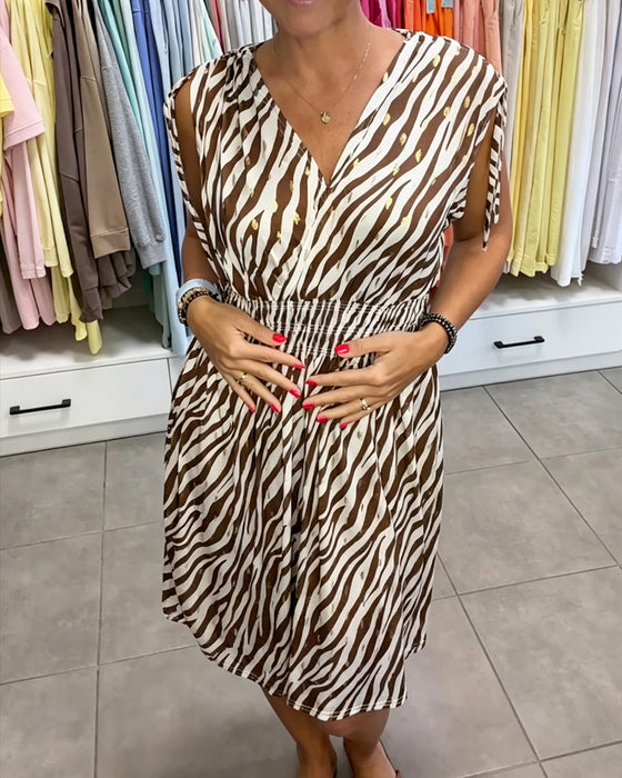 Jurk Strik Mouwloos Zebra