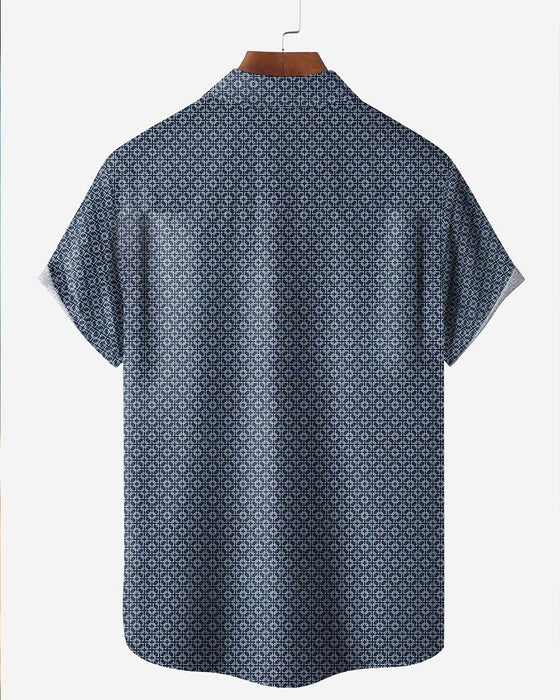 Shirt Kraag Algehele Print Klein Geometrisch