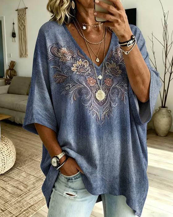 Blouse V-Hals Casual Trendy