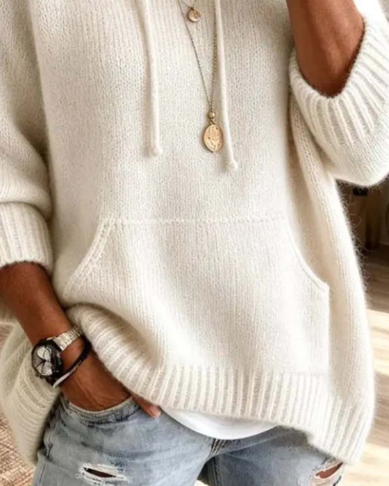 Pullover Met Capuchon Uitgesneden Zak
