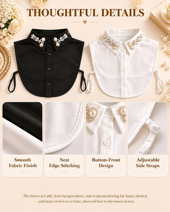 ✨ Met Juwelen Bezette Afneembare Kraag-Instant Elegantie & Moeiteloos Layeren