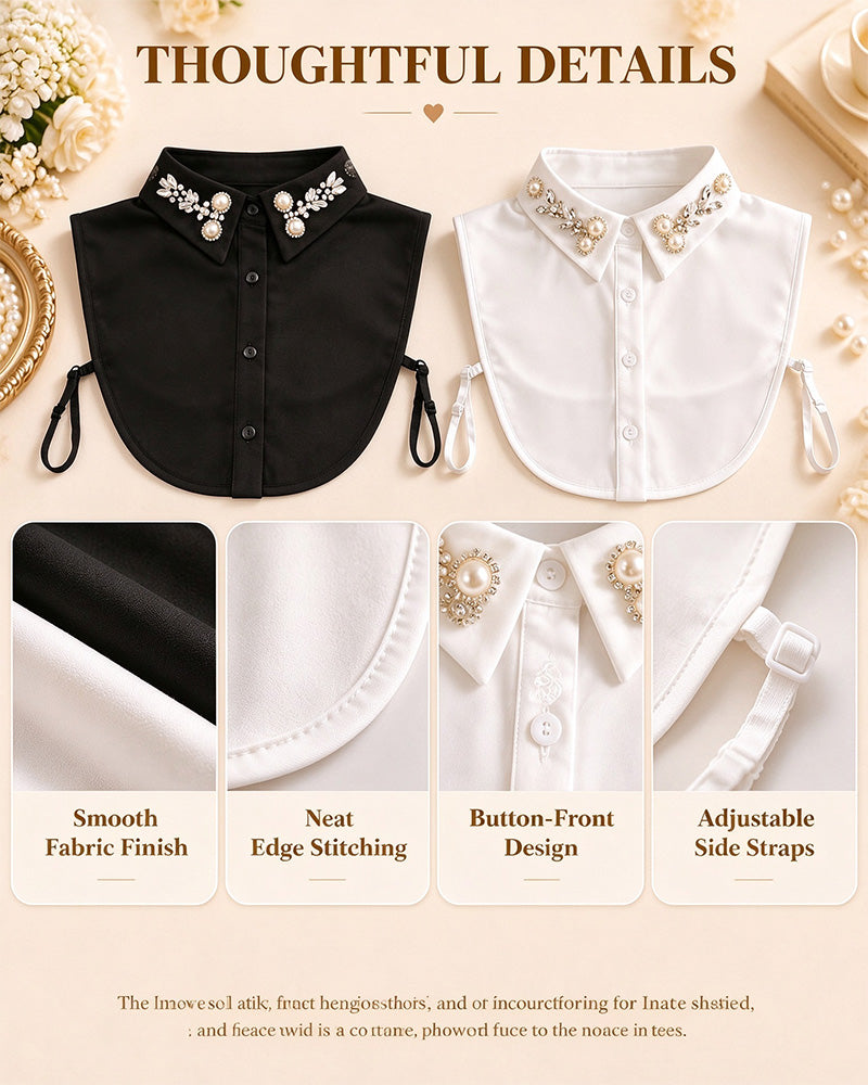 ✨ Met Juwelen Bezette Afneembare Kraag-Instant Elegantie & Moeiteloos Layeren