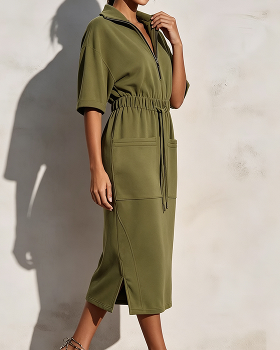 Jurk Rits Slag Taille Zak