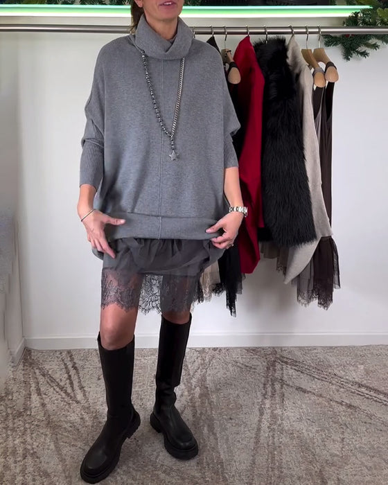 Draagriemen Kant Netjurk Kostuum Hoge Kraag Vleermuismouwen