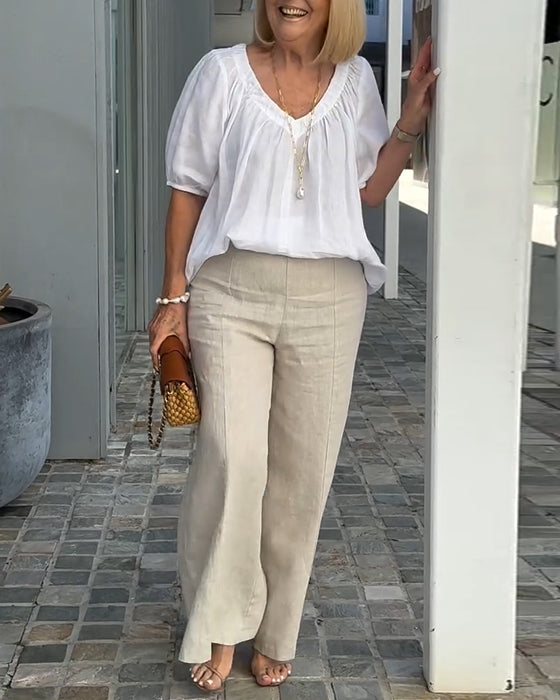 Set V-hals Casual Loungebroek