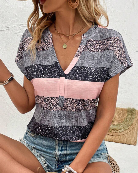 T-shirt V-hals Kortemig