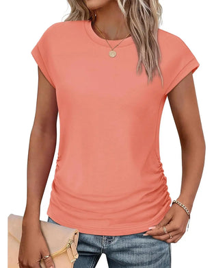 T-Shirt Zijde Rimpeling Korte Mouw
