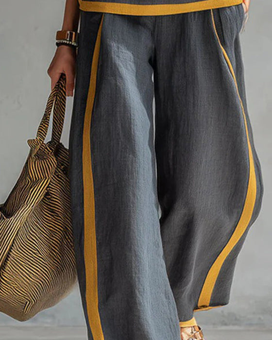 Tweedelig Set Mouwloos Casual Color-Block