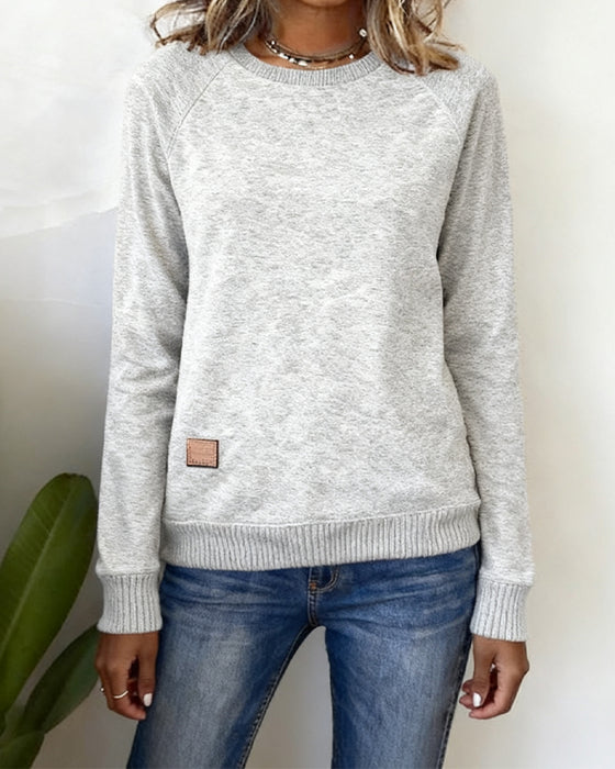 Modieus Casual Sweatshirt Met Ronde Hals