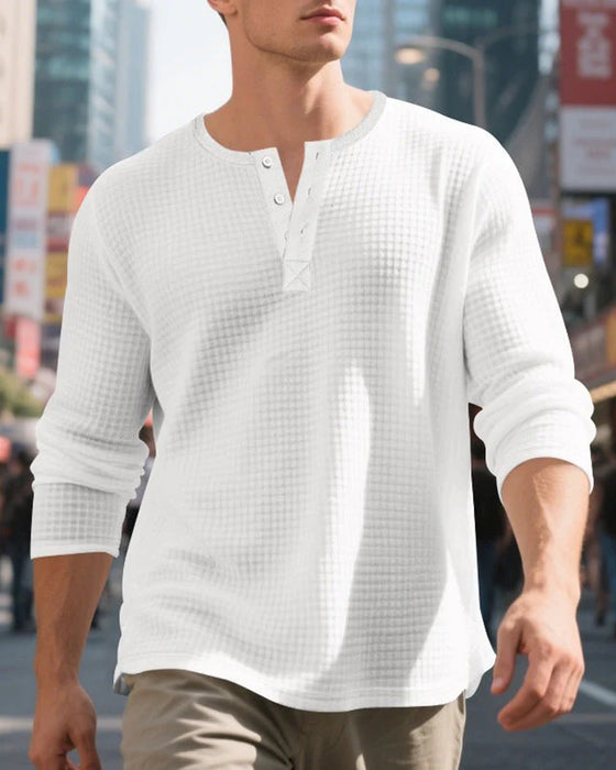 Top Heren Effen Kleur Lange Mouwen