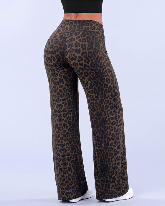 Broek Dames Luipaardprint Wijd Been Athletic