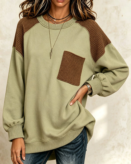 Sweatshirt Ronde Hals Contrast Casual
