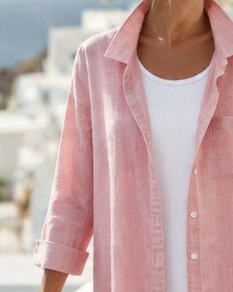 Jurk Rever Knoop Lang Shirt