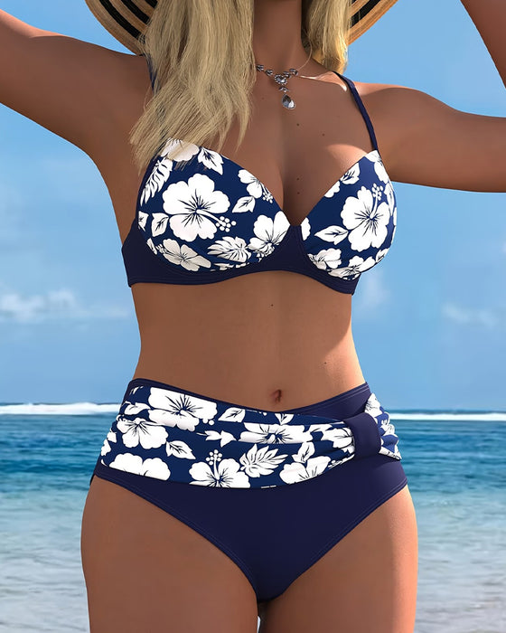 Bikinis Hibiscus Print Tweedelig
