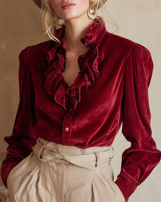 Top Met Franje Detail En Pufmouw Ontwerp