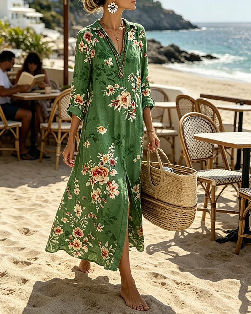 Jurk Bloemig Print Maxi