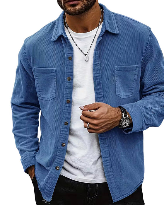 👔 Heren Casual Corduroy Overhemdjas – Klassieke Textuur Ontmoet Dagelijks Comfort