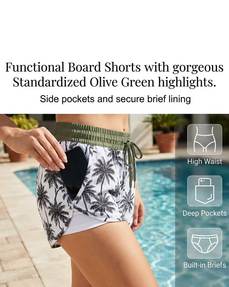 Bedekking En Bikini Crisscross Mouwloze Top + Trekkoord Bedrukte Broek Voor