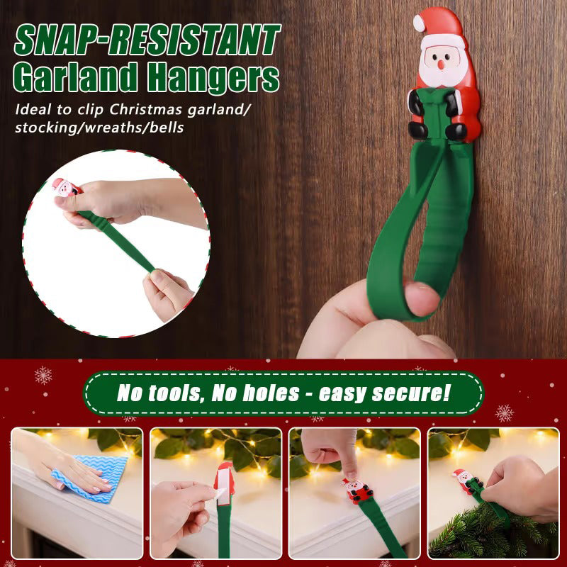 🎄🎅 Kerstman Plakhaakjes (12-Pack) — geen boren, geen spijkers, gewoon pellen, plakken en hangen