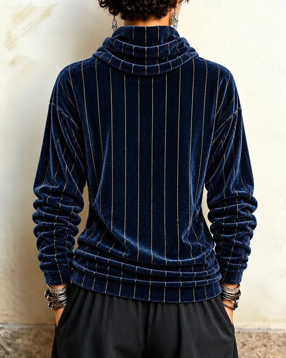Top Gestreept Cowl Hals Mode