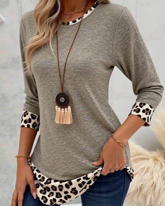 Top Met Ronde Hals En Leopardprint