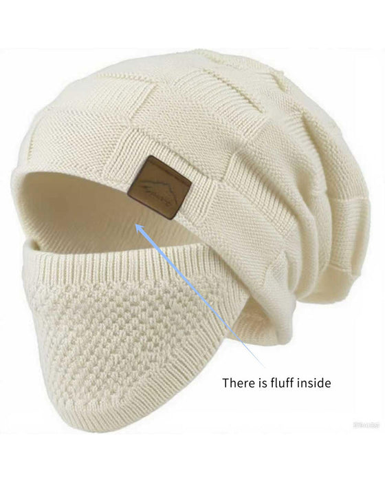 Gebreide Muts Masker Set Winter Muts Gezicht Oor Bedekking