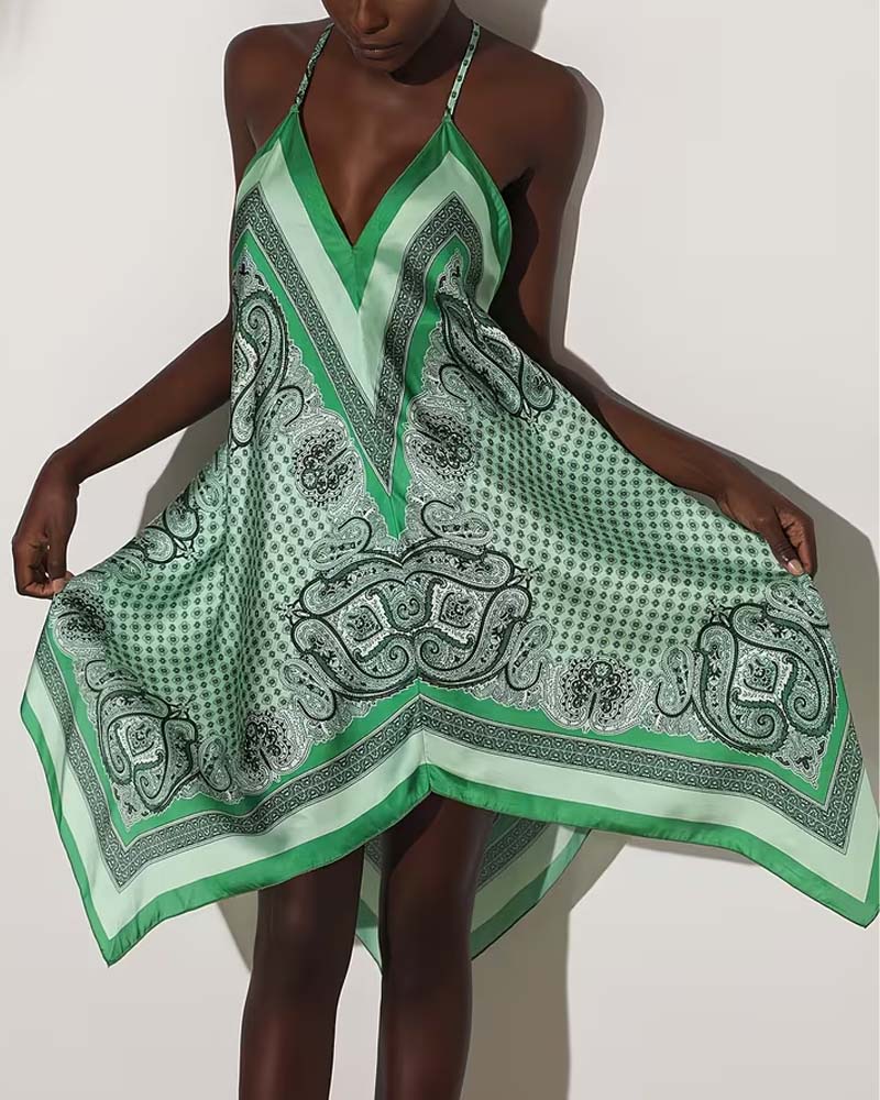 Jurk Onregelmatig Gedrapeerd Print