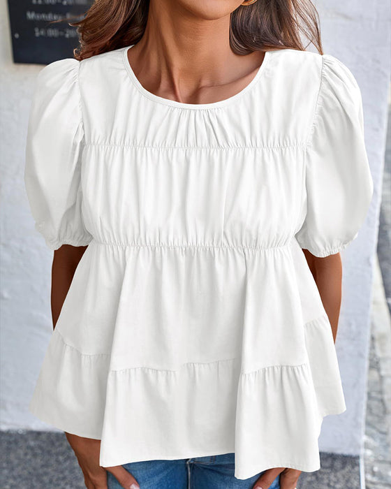Blouse Pofmouw Loose-Fit Ruche