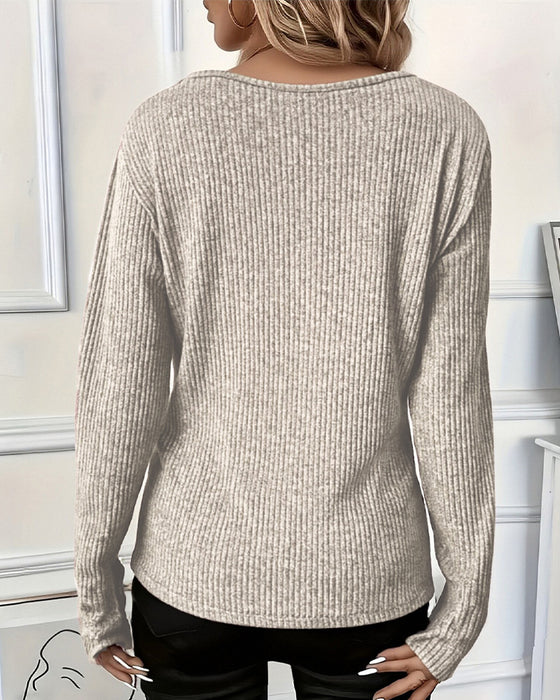 Top Casual Lange Mouw Rits