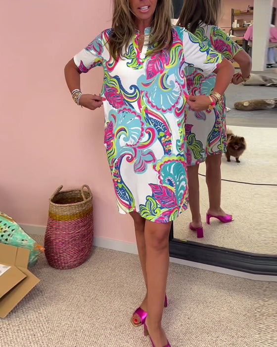Slim-fit jurk met print