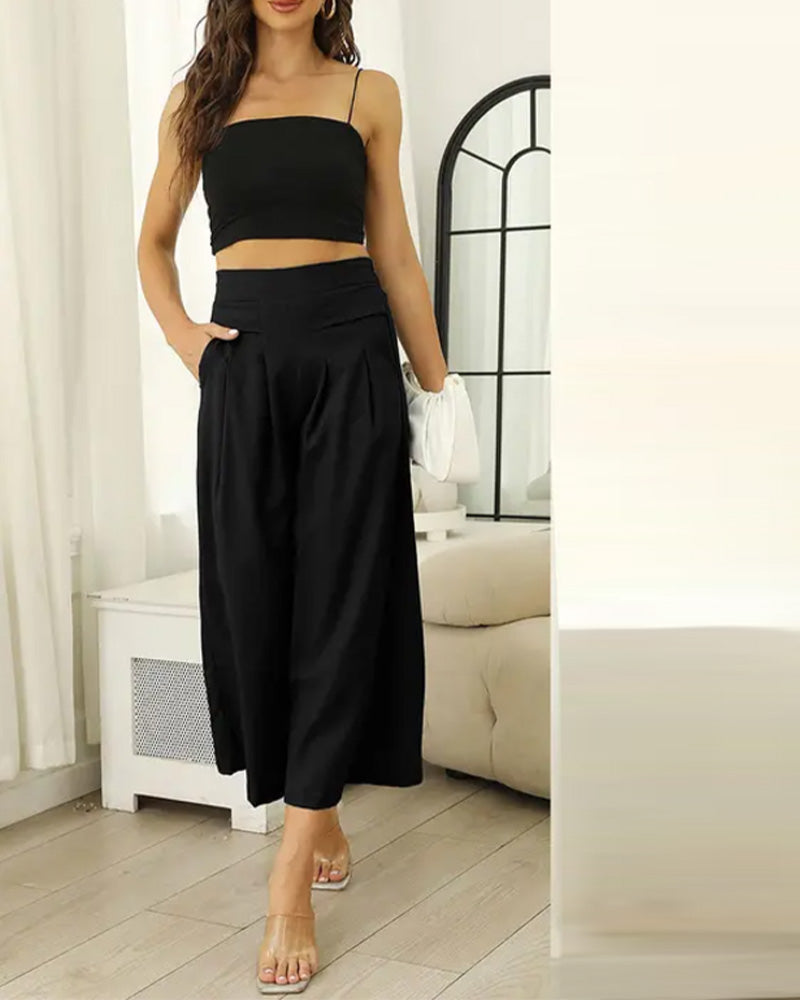 Broek Los Hoge Taille Slankmakend Ingekort