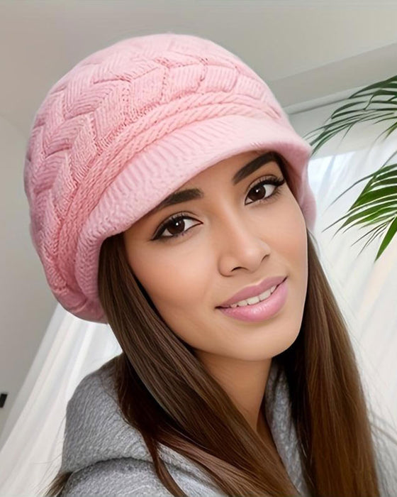 Dames Kabelbrei Winter Slouchy Beanie Muts Zacht Warm Rekbaar
