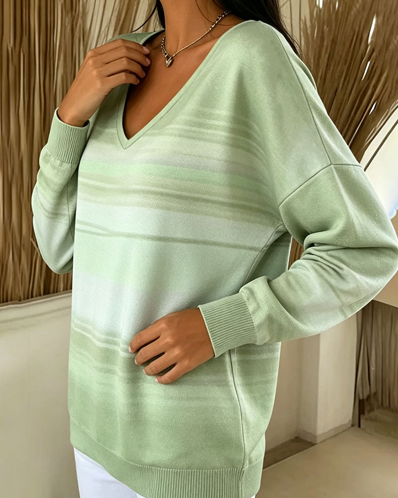 Sweatshirts V-Hals Lange Mouw Ombre