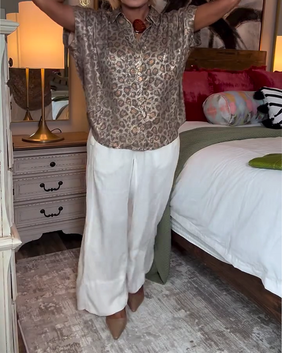 Blouse casual luipaardprint