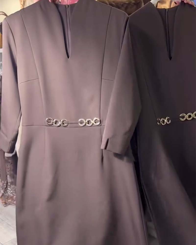 Jurk Elegant Staande Kraag Recht