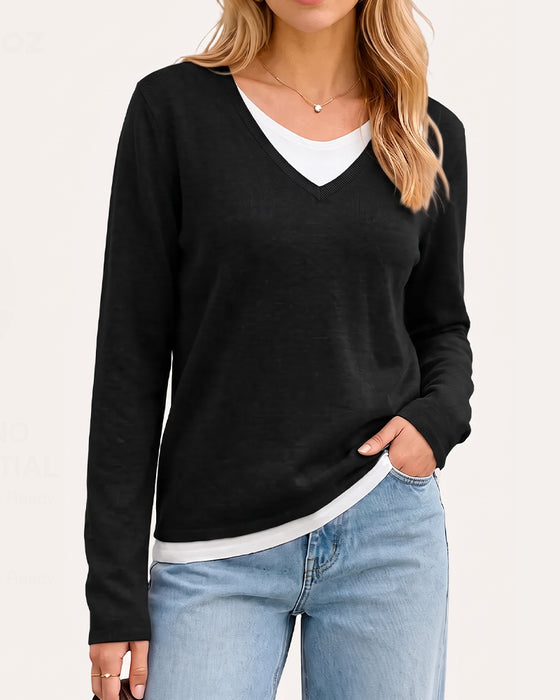 Pullover Casual Faux Tweedelig