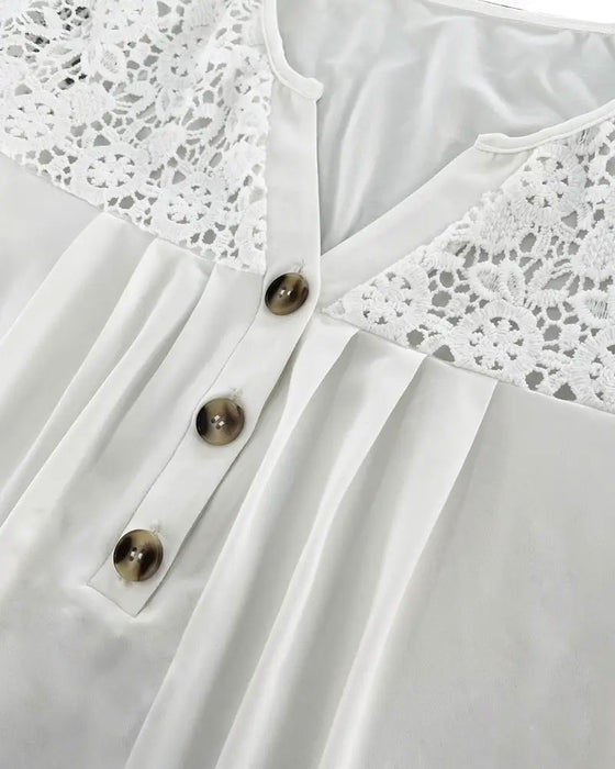 T-Shirt Hol Kant Patchwork Geplooid