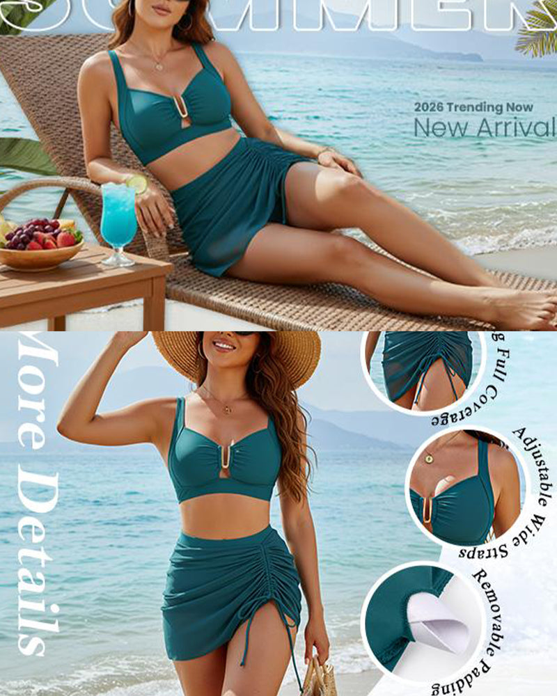 Bikini Vakantie Effen Kleur Vetersluiting