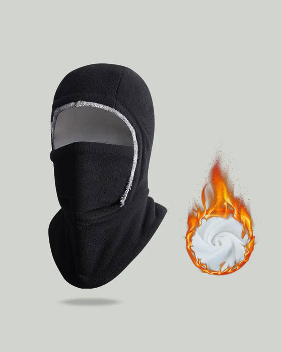 Winter 2 In 1 Muts En Gezichtsmasker Winddicht Dikke Fleece Voering Voor Buitensport Zwart