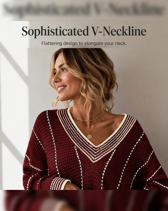 Pullover Trui Casual Loose Fit Streep