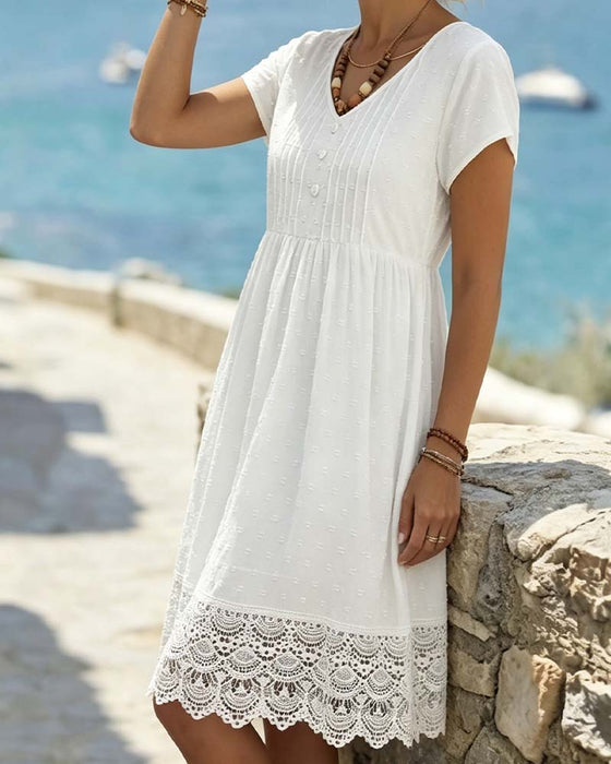 Jurk Jacquard Kant Midi