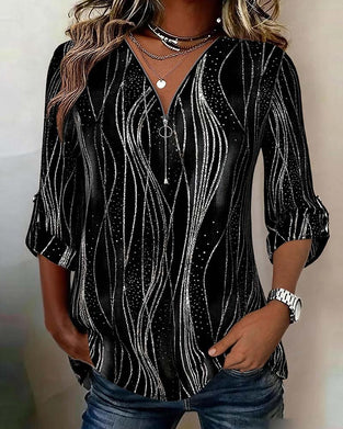 Blouse Rits Detail Lijn