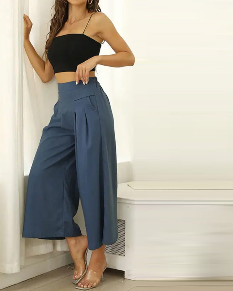 Broek Los Hoge Taille Slankmakend Ingekort