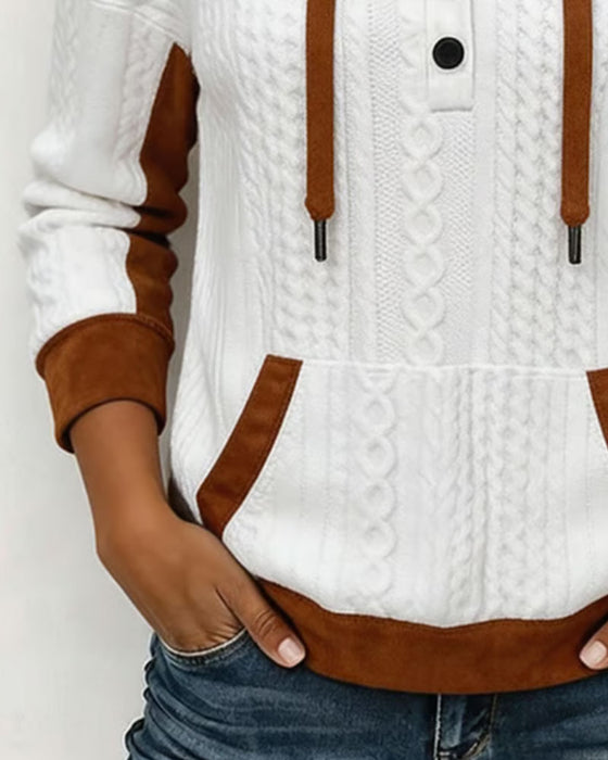 Hoodie Lange Mouw Kleurblok