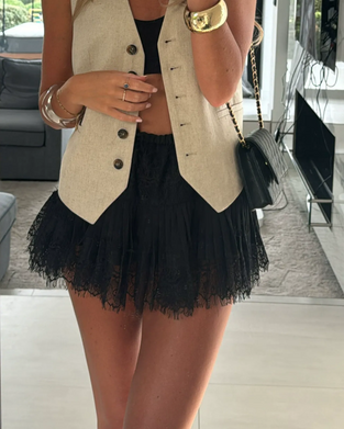 Rok Hoge Taille Geplooid Mini