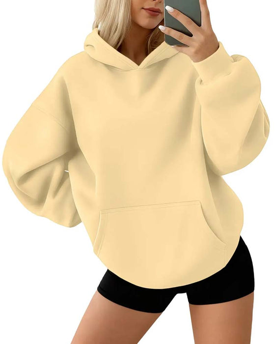 Hoodie Effen Kleur Lange Mouw Casual